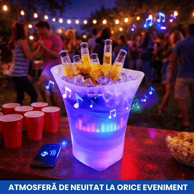 Frapieră LED cu Boxă Bluetooth – Atmosfera Perfectă la Orice Petrecere 🥂