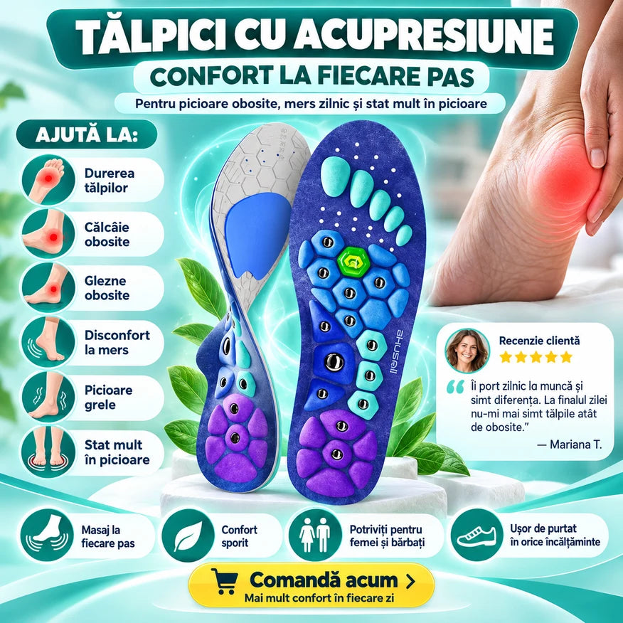 Tălpici Magnetici cu Efect de Masaj Continuu