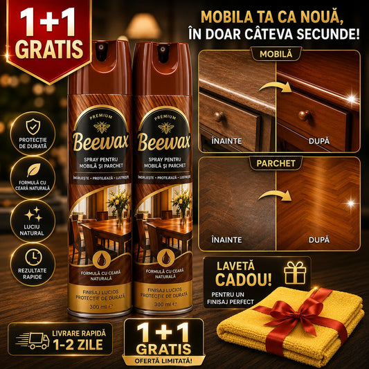 Set Restaurare Lemn și Parchet - (Laveta Cadou) 1+1 GRATIS