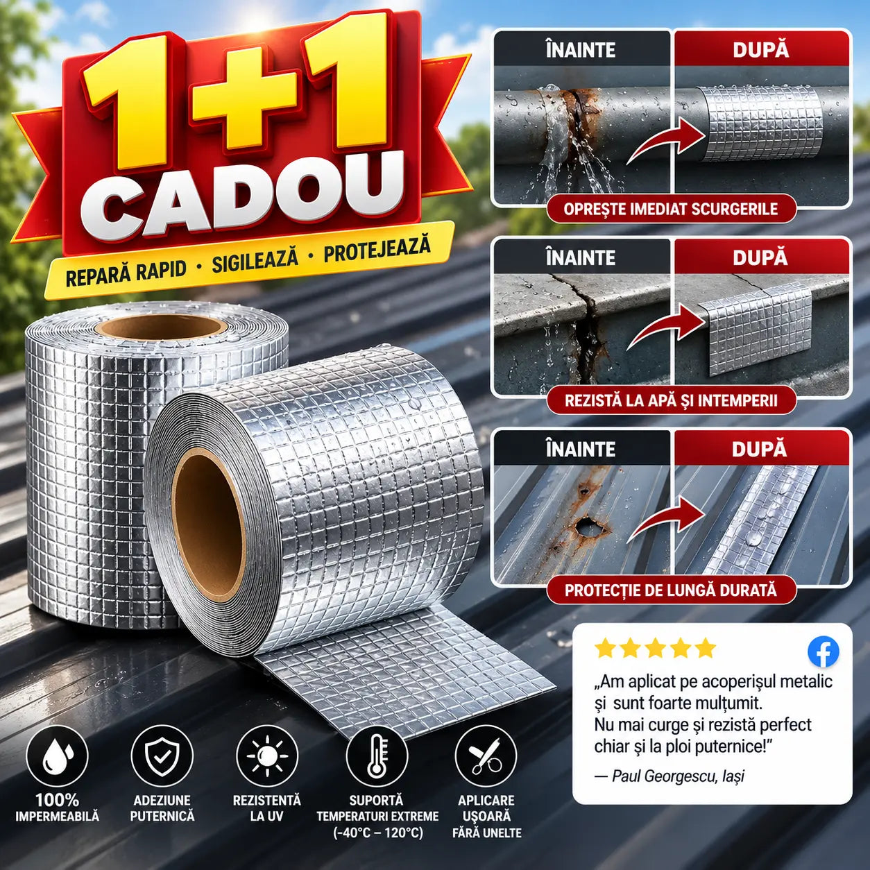 Bandă de etanșare rezistentă 10M 1+1 GRATIS