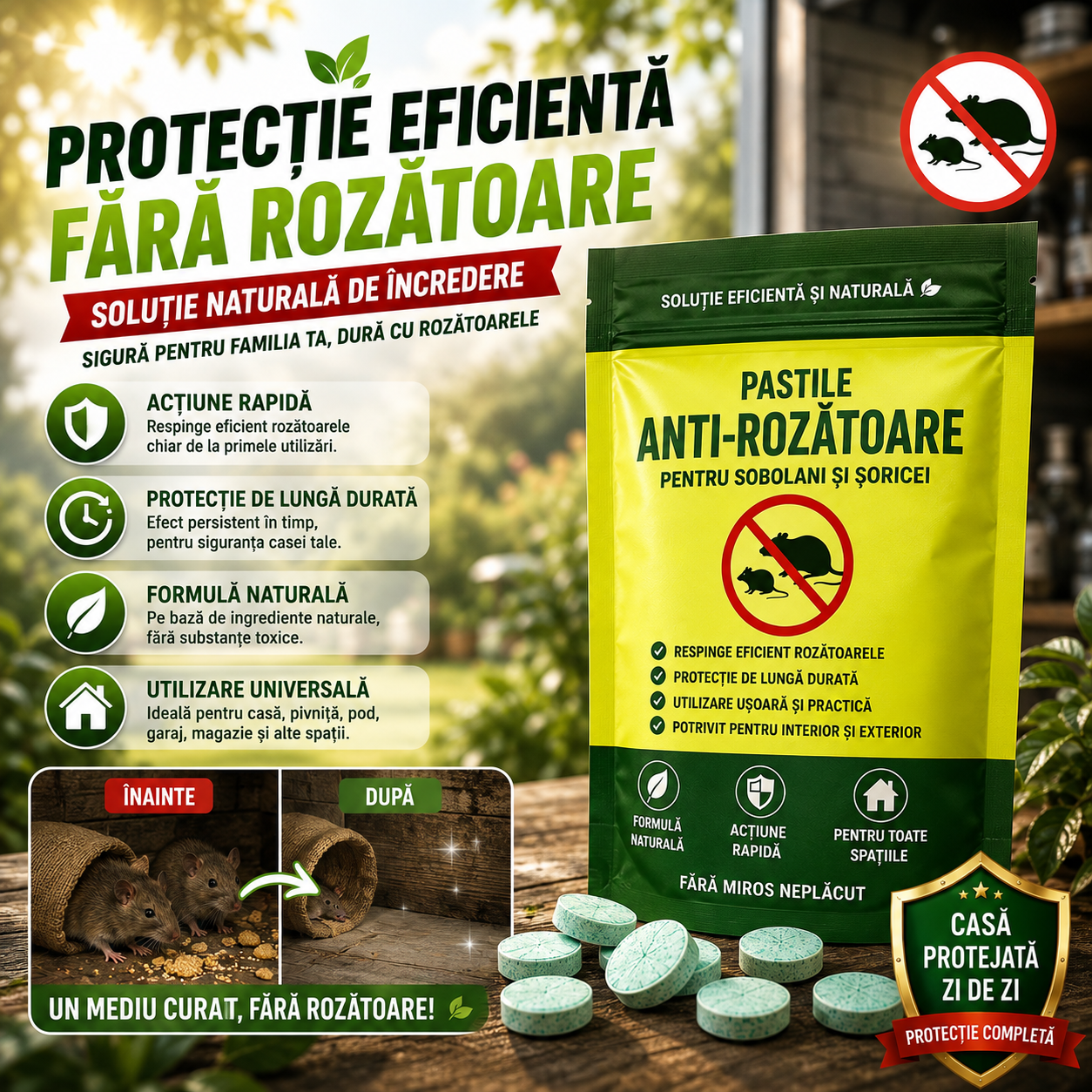 Pastile Eco Repelente Anti-Șoareci și Șobolani