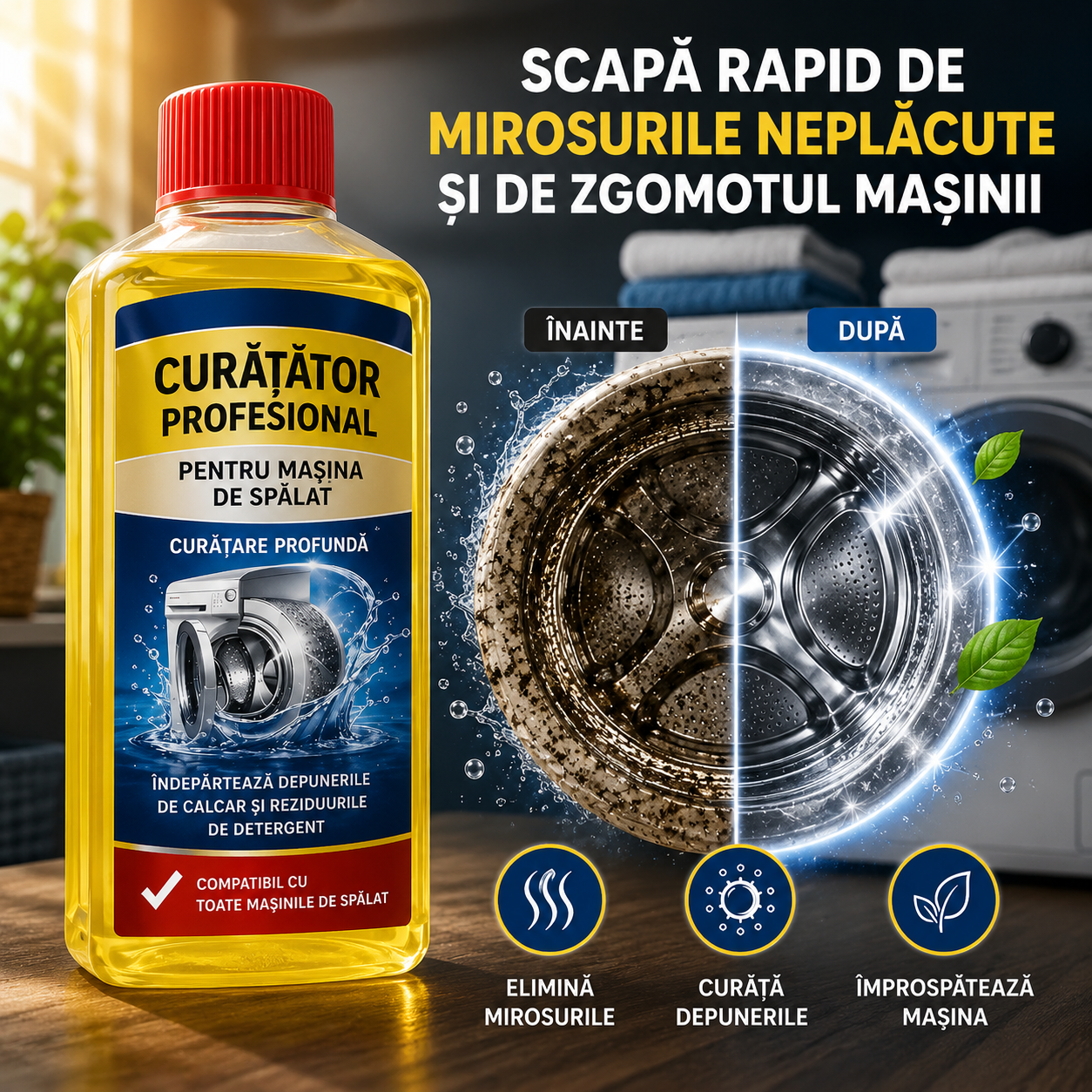Soluție Activă Igienizare Mașină Spălat PureWash