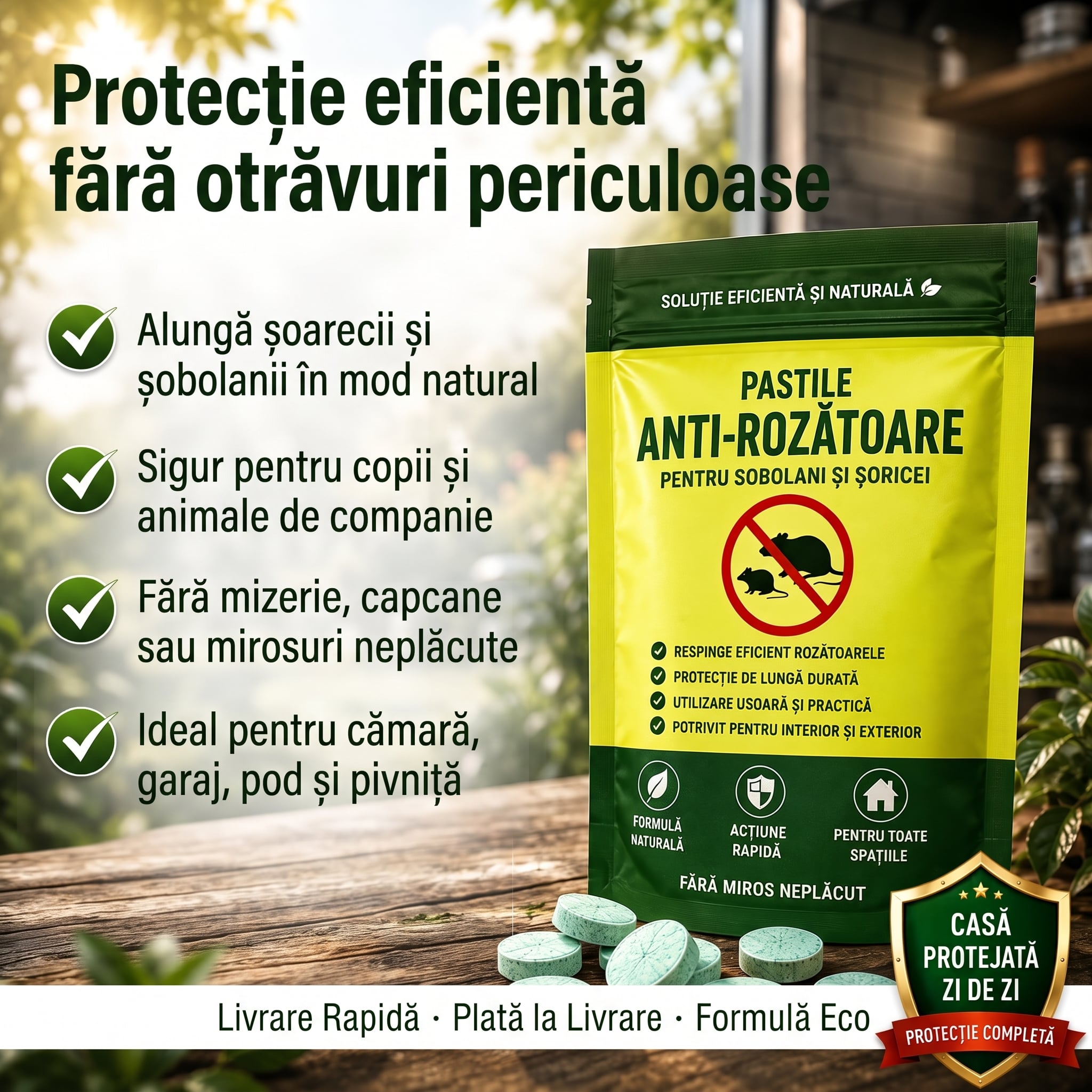 Pastile Eco Repelente Anti-Șoareci și Șobolani