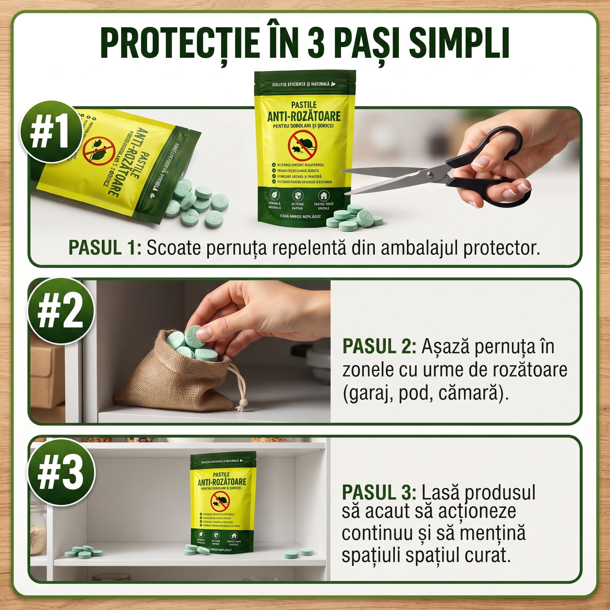 Pastile Eco Repelente Anti-Șoareci și Șobolani