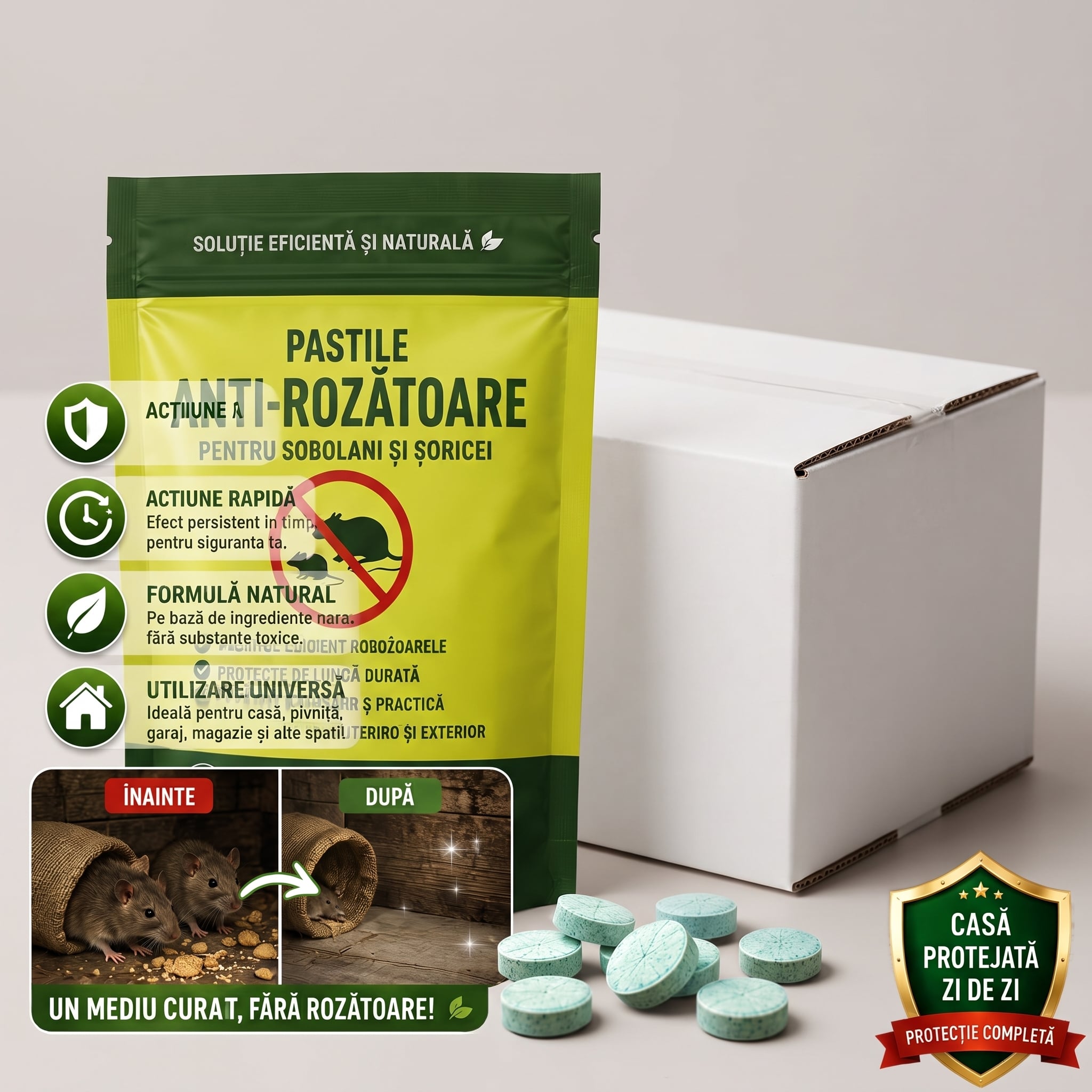 Pastile Eco Repelente Anti-Șoareci și Șobolani