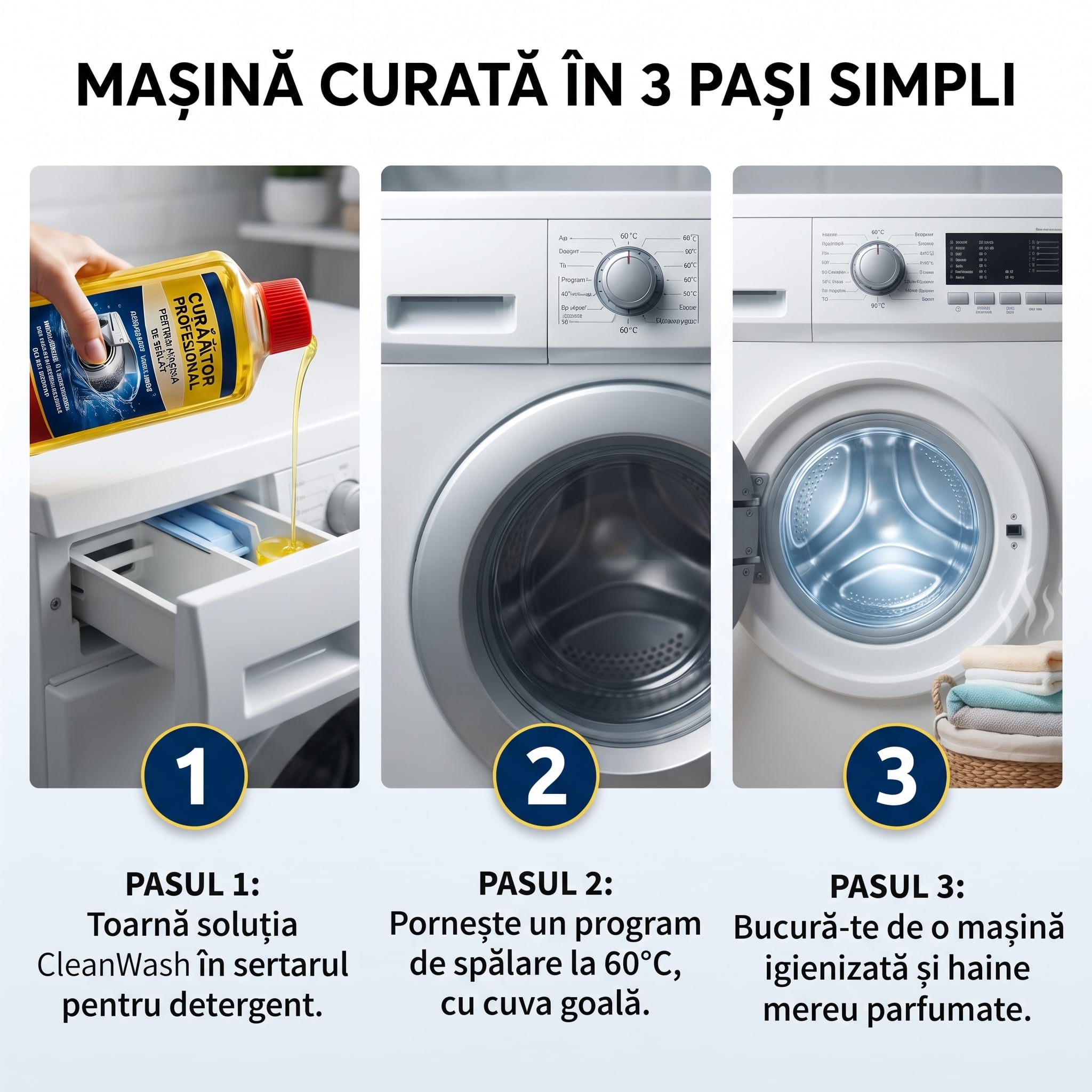 Soluție Activă Igienizare Mașină Spălat PureWash