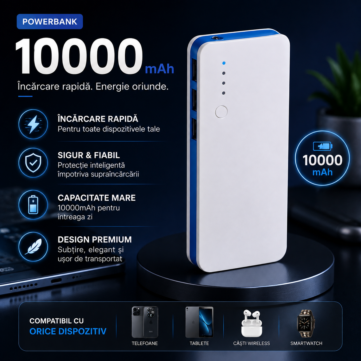 🔋 Baterie Externa 10.000mAh